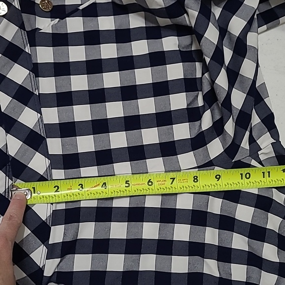 Rafaella Navy Blue & White Checkered Plaid Pullon Pants size 12 - Picture 9 of 9